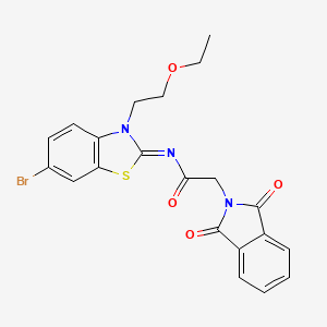 molecular formula C21H18BrN3O4S B2624706 (Z)-N-(6-bromo-3-(2-ethoxyethyl)benzo[d]thiazol-2(3H)-ylidene)-2-(1,3-dioxoisoindolin-2-yl)acetamide CAS No. 865162-78-3