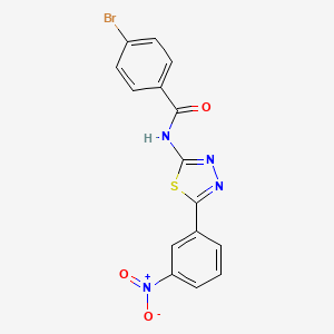 molecular formula C15H9BrN4O3S B2624709 4-bromo-N-[5-(3-nitrophenyl)-1,3,4-thiadiazol-2-yl]benzamide CAS No. 342591-53-1
