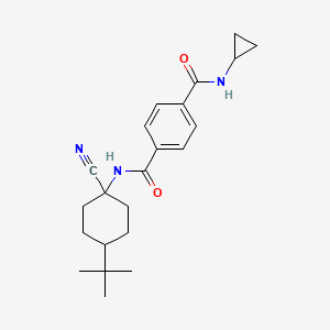 molecular formula C22H29N3O2 B2624712 4-N-(4-Tert-butyl-1-cyanocyclohexyl)-1-N-cyclopropylbenzene-1,4-dicarboxamide CAS No. 1948168-22-6