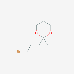 molecular formula C8H15BrO2 B2624720 2-(3-Bromopropyl)-2-methyl-1,3-dioxane CAS No. 86040-04-2