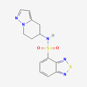 molecular formula C13H13N5O2S2 B2624727 N-(4,5,6,7-tetrahydropyrazolo[1,5-a]pyridin-5-yl)benzo[c][1,2,5]thiadiazole-4-sulfonamide CAS No. 2034589-01-8