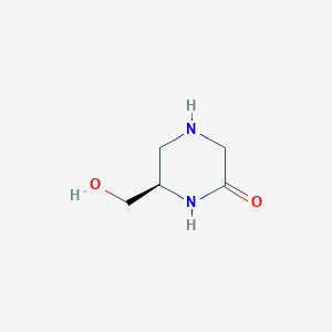 molecular formula C5H10N2O2 B2624741 (6R)-6-(hydroxymethyl)piperazin-2-one CAS No. 205993-33-5