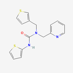 molecular formula C16H15N3OS2 B2624753 1-(Pyridin-2-ylmethyl)-3-(thiophen-2-yl)-1-(thiophen-3-ylmethyl)urea CAS No. 1324355-07-8