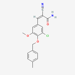 molecular formula C19H17ClN2O3 B2624755 (Z)-3-[3-chloro-5-methoxy-4-[(4-methylphenyl)methoxy]phenyl]-2-cyanoprop-2-enamide CAS No. 444652-28-2