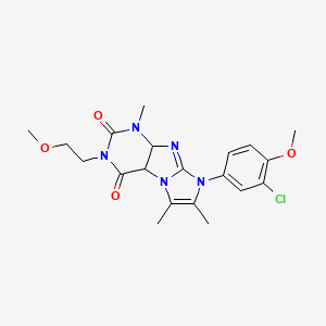 molecular formula C20H22ClN5O4 B2624758 8-(3-chloro-4-methoxyphenyl)-3-(2-methoxyethyl)-1,6,7-trimethyl-1H,2H,3H,4H,8H-imidazo[1,2-g]purine-2,4-dione CAS No. 876673-29-9