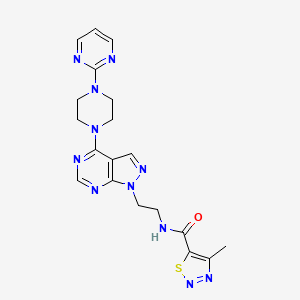 4-methyl-N-(2-(4-(4-(pyrimidin-2-yl)piperazin-1-yl)-1H-pyrazolo[3,4-d]pyrimidin-1-yl)ethyl)-1,2,3-thiadiazole-5-carboxamide