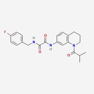 molecular formula C22H24FN3O3 B2624771 N1-(4-fluorobenzyl)-N2-(1-isobutyryl-1,2,3,4-tetrahydroquinolin-7-yl)oxalamide CAS No. 941945-41-1
