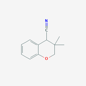 molecular formula C12H13NO B2624775 3,3-Dimethyl-2,4-dihydrochromene-4-carbonitrile CAS No. 2114944-92-0