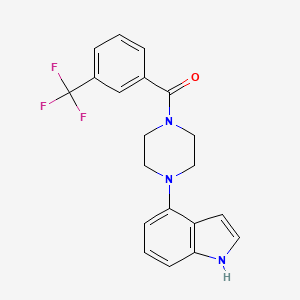 molecular formula C20H18F3N3O B2624776 [4-(1H-indol-4-yl)piperazin-1-yl]-[3-(trifluoromethyl)phenyl]methanone CAS No. 256458-51-2