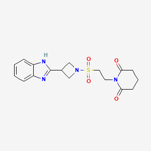 molecular formula C17H20N4O4S B2624782 1-(2-((3-(1H-benzo[d]imidazol-2-yl)azetidin-1-yl)sulfonyl)ethyl)piperidine-2,6-dione CAS No. 1251612-31-3