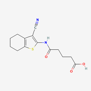 molecular formula C14H16N2O3S B2624785 5-[(3-Cyano-4,5,6,7-tetrahydro-1-benzothien-2-yl)amino]-5-oxopentanoic acid CAS No. 313230-00-1