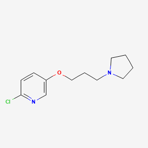 molecular formula C12H17ClN2O B2624786 2-Chloro-5-(3-(pyrrolidin-1-yl)propoxy)pyridine CAS No. 1517584-12-1