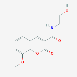 molecular formula C13H13NO5 B2624788 N-(2-hydroxyethyl)-8-methoxy-2-oxo-2H-chromene-3-carboxamide CAS No. 683249-46-9