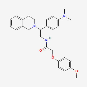 molecular formula C28H33N3O3 B2624791 N-(2-(3,4-dihydroisoquinolin-2(1H)-yl)-2-(4-(dimethylamino)phenyl)ethyl)-2-(4-methoxyphenoxy)acetamide CAS No. 1005297-95-9