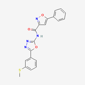 molecular formula C19H14N4O3S B2624793 N-(5-(3-(methylthio)phenyl)-1,3,4-oxadiazol-2-yl)-5-phenylisoxazole-3-carboxamide CAS No. 1207017-07-9