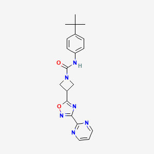 molecular formula C20H22N6O2 B2624797 N-(4-(tert-butyl)phenyl)-3-(3-(pyrimidin-2-yl)-1,2,4-oxadiazol-5-yl)azetidine-1-carboxamide CAS No. 1327574-83-3