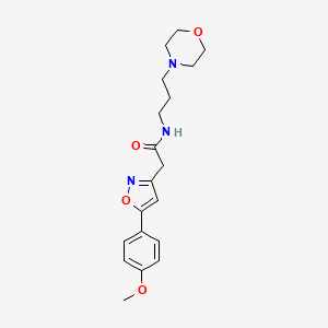 molecular formula C19H25N3O4 B2624800 2-(5-(4-methoxyphenyl)isoxazol-3-yl)-N-(3-morpholinopropyl)acetamide CAS No. 952987-19-8