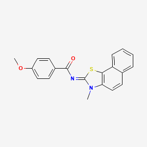 molecular formula C20H16N2O2S B2624803 (E)-4-methoxy-N-(3-methylnaphtho[2,1-d]thiazol-2(3H)-ylidene)benzamide CAS No. 441290-79-5