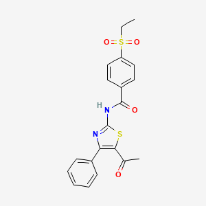 N-(5-acetyl-4-phenylthiazol-2-yl)-4-(ethylsulfonyl)benzamide
