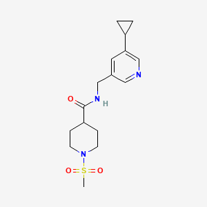 molecular formula C16H23N3O3S B2624811 N-((5-cyclopropylpyridin-3-yl)methyl)-1-(methylsulfonyl)piperidine-4-carboxamide CAS No. 2034233-02-6