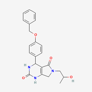 molecular formula C22H23N3O4 B2624828 4-(4-(benzyloxy)phenyl)-6-(2-hydroxypropyl)-3,4,6,7-tetrahydro-1H-pyrrolo[3,4-d]pyrimidine-2,5-dione CAS No. 923174-63-4