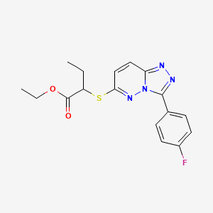 molecular formula C17H17FN4O2S B2624831 Ethyl 2-((3-(4-fluorophenyl)-[1,2,4]triazolo[4,3-b]pyridazin-6-yl)thio)butanoate CAS No. 852374-30-2