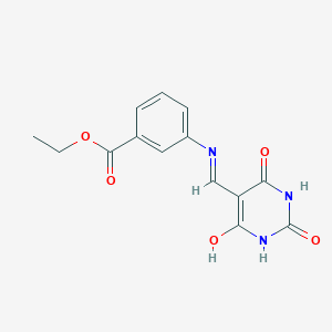 molecular formula C14H13N3O5 B2624832 Ethyl 3-(((2,4,6-trioxo-3,5-diazaperhydroinylidene)methyl)amino)benzoate CAS No. 1024577-23-8