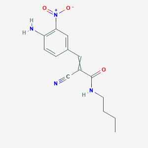 molecular formula C14H16N4O3 B2624844 3-(4-amino-3-nitrophenyl)-N-butyl-2-cyanoprop-2-enamide CAS No. 1445757-15-2