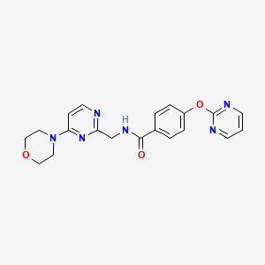 molecular formula C20H20N6O3 B2624845 N-((4-morpholinopyrimidin-2-yl)methyl)-4-(pyrimidin-2-yloxy)benzamide CAS No. 1797329-19-1