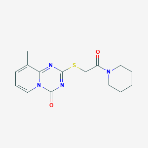 molecular formula C15H18N4O2S B2624847 9-Methyl-2-(2-oxo-2-piperidin-1-ylethyl)sulfanylpyrido[1,2-a][1,3,5]triazin-4-one CAS No. 896338-19-5