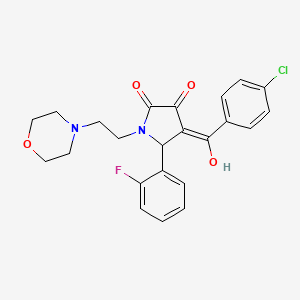 molecular formula C23H22ClFN2O4 B2624849 4-(4-chlorobenzoyl)-5-(2-fluorophenyl)-3-hydroxy-1-(2-morpholinoethyl)-1H-pyrrol-2(5H)-one CAS No. 381695-22-3