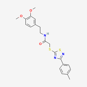 molecular formula C21H23N3O3S2 B2624851 N-(3,4-dimethoxyphenethyl)-2-((3-(p-tolyl)-1,2,4-thiadiazol-5-yl)thio)acetamide CAS No. 864917-52-2