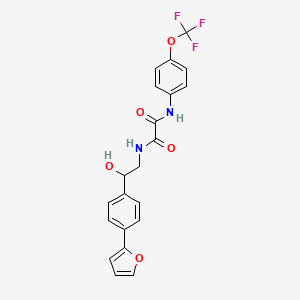 molecular formula C21H17F3N2O5 B2624854 N-{2-[4-(furan-2-yl)phenyl]-2-hydroxyethyl}-N'-[4-(trifluoromethoxy)phenyl]ethanediamide CAS No. 2097900-84-8