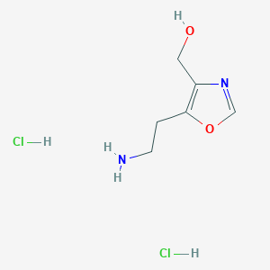 molecular formula C6H12Cl2N2O2 B2624855 [5-(2-Aminoethyl)-1,3-oxazol-4-yl]methanol;dihydrochloride CAS No. 2402828-51-5