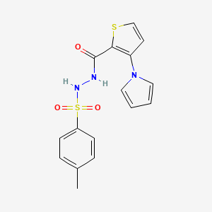 molecular formula C16H15N3O3S2 B2624858 4-methyl-N'-{[3-(1H-pyrrol-1-yl)-2-thienyl]carbonyl}benzenesulfonohydrazide CAS No. 478050-40-7