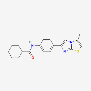 molecular formula C19H21N3OS B2624866 N-(4-(3-methylimidazo[2,1-b]thiazol-6-yl)phenyl)cyclohexanecarboxamide CAS No. 529481-75-2