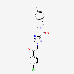 molecular formula C19H19ClN4O2 B2624870 1-[2-(4-chlorophenyl)-2-hydroxyethyl]-N-(4-methylbenzyl)-1H-1,2,4-triazole-3-carboxamide CAS No. 1923094-12-5