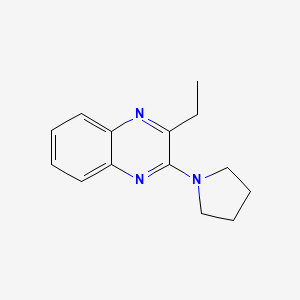 molecular formula C14H17N3 B2624876 2-Ethyl-3-(pyrrolidin-1-yl)quinoxaline CAS No. 679785-32-1