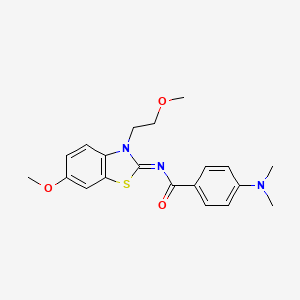 molecular formula C20H23N3O3S B2624879 (Z)-4-(dimethylamino)-N-(6-methoxy-3-(2-methoxyethyl)benzo[d]thiazol-2(3H)-ylidene)benzamide CAS No. 865161-65-5