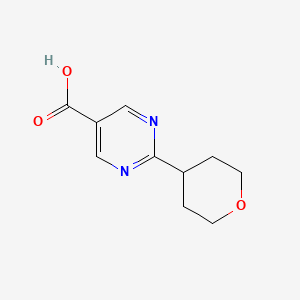 molecular formula C10H12N2O3 B2624888 2-(Tetrahydro-2H-pyran-4-YL)pyrimidine-5-carboxylic acid CAS No. 1447607-07-9