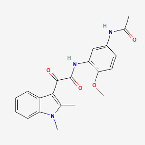 molecular formula C21H21N3O4 B2624889 N-(5-acetamido-2-methoxyphenyl)-2-(1,2-dimethyl-1H-indol-3-yl)-2-oxoacetamide CAS No. 862831-92-3