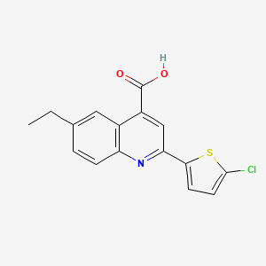 molecular formula C16H12ClNO2S B2624890 2-(5-Chlorothien-2-yl)-6-ethylquinoline-4-carboxylic acid CAS No. 862654-38-4