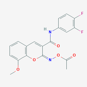 molecular formula C19H14F2N2O5 B2624891 (E)-2-(acetoxyimino)-N-(3,4-difluorophenyl)-8-methoxy-2H-chromene-3-carboxamide CAS No. 1327195-58-3