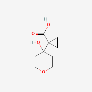 molecular formula C9H14O4 B2624899 1-(4-Hydroxyoxan-4-yl)cyclopropane-1-carboxylic acid CAS No. 1447944-13-9