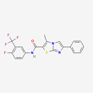 N-[4-fluoro-3-(trifluoromethyl)phenyl]-3-methyl-6-phenylimidazo[2,1-b][1,3]thiazole-2-carboxamide