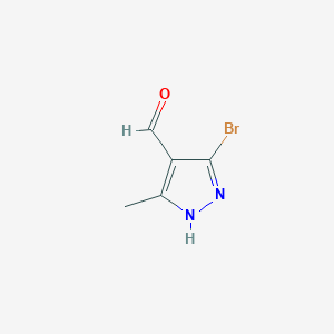 molecular formula C5H5BrN2O B2624901 3-bromo-5-methyl-1H-pyrazole-4-carbaldehyde CAS No. 1889269-89-9