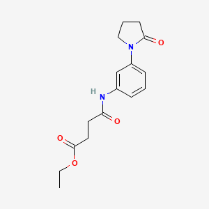 molecular formula C16H20N2O4 B2624902 Ethyl 4-oxo-4-[3-(2-oxopyrrolidin-1-yl)anilino]butanoate CAS No. 922950-70-7