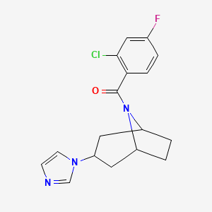 molecular formula C17H17ClFN3O B2624906 ((1R,5S)-3-(1H-imidazol-1-yl)-8-azabicyclo[3.2.1]octan-8-yl)(2-chloro-4-fluorophenyl)methanone CAS No. 2310226-02-7