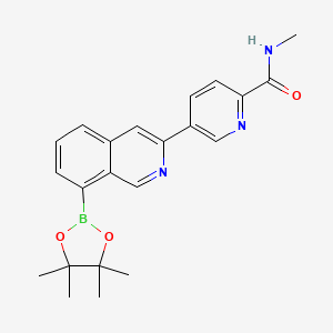 molecular formula C22H24BN3O3 B2624912 N-Methyl-5-(8-(4,4,5,5-tetramethyl-1,3,2-dioxaborolan-2-yl)isoquinolin-3-yl)picolinamide CAS No. 2197909-46-7