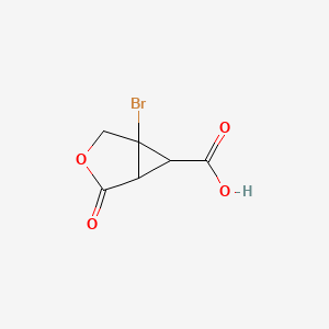 molecular formula C6H5BrO4 B2624916 1-bromo-4-oxo-3-oxabicyclo[3.1.0]hexane-6-carboxylic Acid CAS No. 89891-30-5